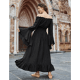 thumbnail image 5 of NMMUED Renaissance Dress Plus Size Victorian Dress for Women Vintage Dress for Women Maxi Dresses Renaissance Dress Women, Black XL, 5 of 7