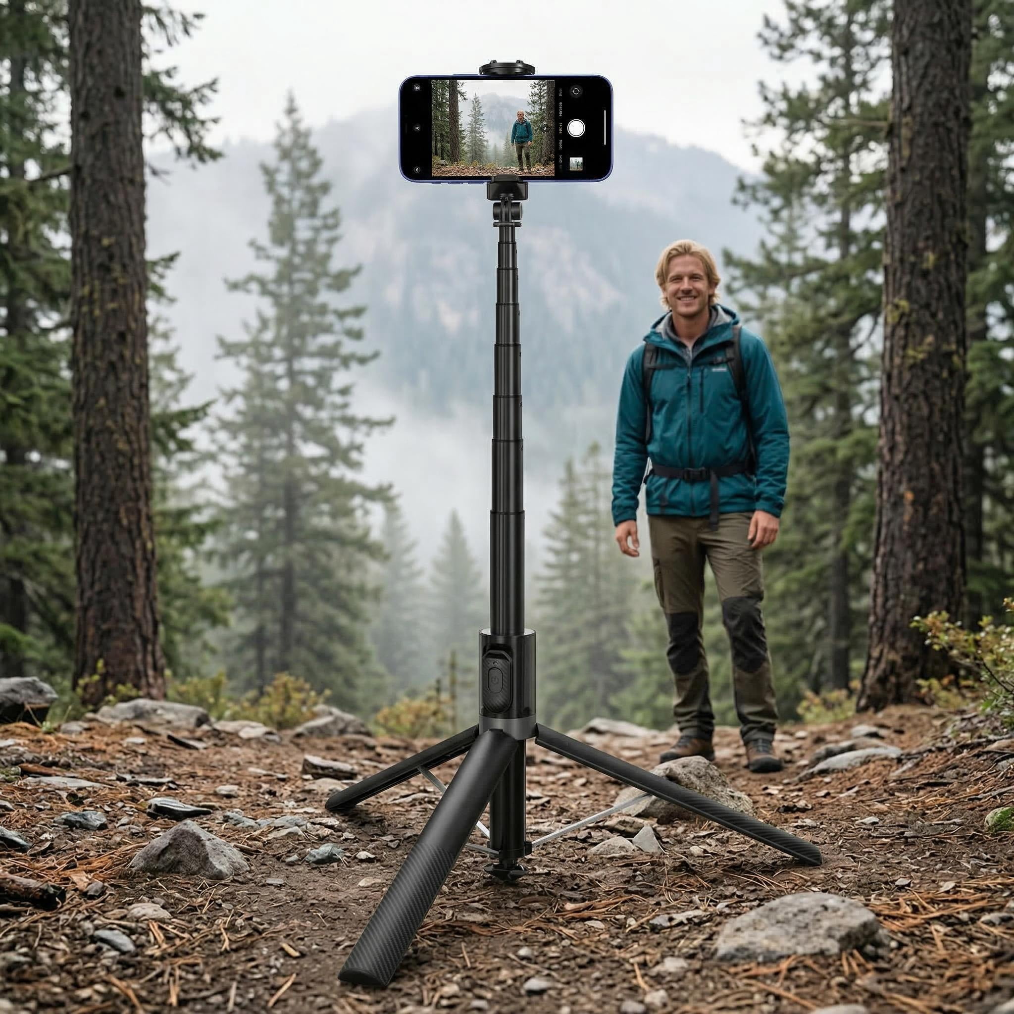 69-inch Multi-Function Smartphone Tripod and Selfie Stick (with Wireless Remote) — Ultra-Lightweight Telescopic Stand, Ideal for Streaming, TikTok, Zoom, and Vlogging