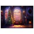 thumbnail image 1 of Fondo de tela de 210 x 150 cm con diseño de árbol de Navidad invernal para fotografía infantil, modelo 7978, 1 of 8