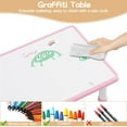 thumbnail image 2 of Kids Table and 4 Chairs Set, Height Adjustable Toddler Table and Chair Set with Graffiti Desktop, Children Multi-Activity Table for Ages 2-8, 2 of 6