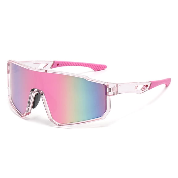 One Piece Wraparound Sports Polarized Sunglasses, Mirrored UV400 Cycling Running Glasses, Windproof Large Frame Outdoor Eyewear with 6 Color Options
