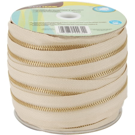 Dritz Brass Upholstery Zipper By-The-Yard, 35 yds