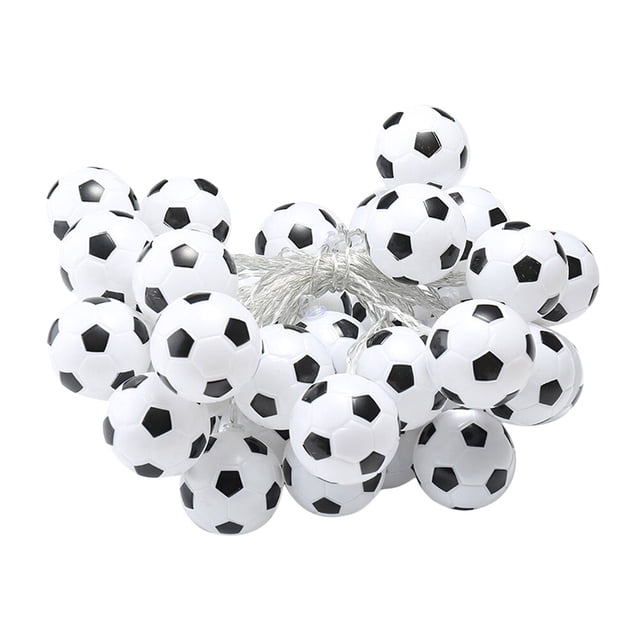 Lámpara decorativa de cadena con forma de balón de fútbol para festival, 20 LED, sin pilas
