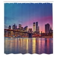 thumbnail image 3 of Ambesonne NYC Shower Curtain, Manhattan Vivid Dusk Skyline, 69"Wx84"L, Multicolor, 3 of 5