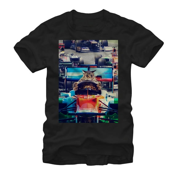 Men's Lost Gods Race Cat Driver  Graphic Tee Black Small