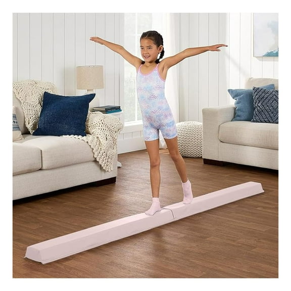 Yunken 8ft Folding Medium-Density Foam Floor Balance Beam for Gymnastics Training, Tumbling Practice, and Kids Play