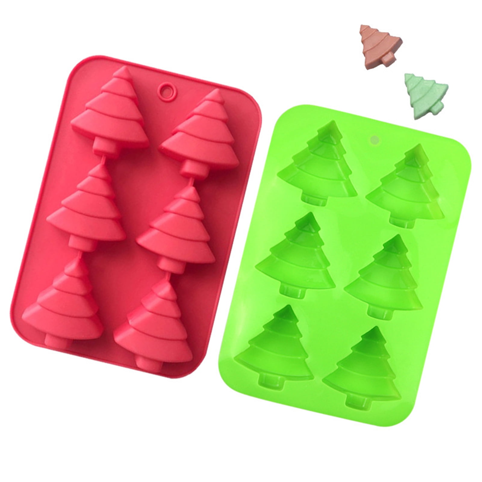 SPRING PARK 3D Silicone Molds, Non-Stick Candy Cake Chocolate Jelly Baking mold Trays for Party Xmas Gift, with Shape of Christmas Tree