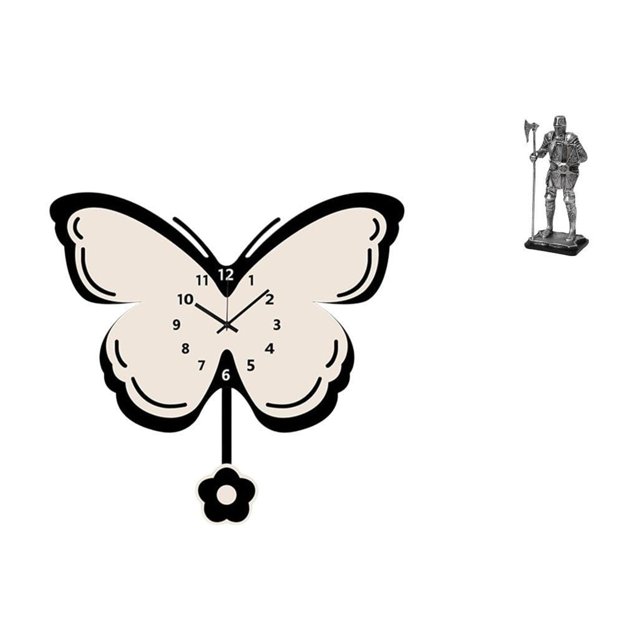 Reloj De Pared De Mariposa Acrílica Y Figura De Caballero, Adorno Decorativo De Mesa Para Oficina, Comedor, Dormitorio, Decoración Del Hogar, Regalo