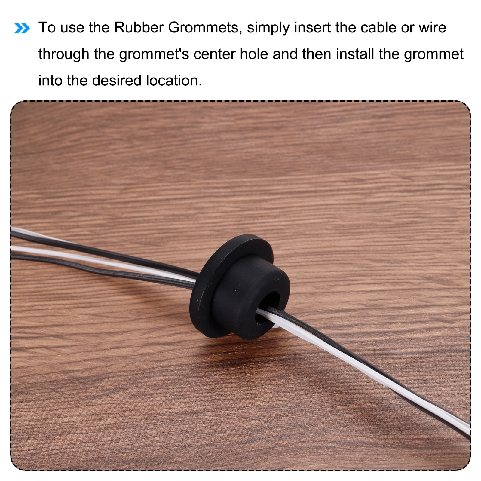 Uxcell T Shape Rubber Grommet Mount Dia 26mm/33.3mm/34.8mm,ID 23mm/22mm/24mm Seal Protection Cable Grommets Flexible