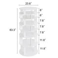 thumbnail image 5 of 8 Tier Rotating Shoe Rack Tower, 32 Pair Shoe Organizer Shelf, White, 63.3" x 23.6" x 23.6", 5 of 10