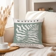 thumbnail image 3 of Ethan Taylor Botanical Throw Pillow Soft Cushion Cover 'Matisse Plant Sage Green Botanicals Leaf' Mid-Century Modern Pattern Decorative Square Accent Pillow Case, 16x16 Inches, Green, Beige, 3 of 5