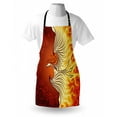thumbnail image 3 of Orange Apron Illustration of Flying Phoenix Bird in the Burning Flame Mythical Creature Print, Unisex Kitchen Bib Apron with Adjustable Neck for Cooking Baking Gardening, Orange Yellow, by Ambesonne, 3 of 3