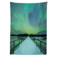 thumbnail image 3 of Ambesonne Lime Green Tablecloth Rectangular Table Cover, Bridge Snowy Arctic, 60"x84", Lime Green Petrol Blue, 3 of 4