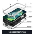 thumbnail image 2 of Fit for iPhone 13 Pro Max Case with Built-in Glass Screen Protector, Allytech Full Body Dustproof Life Waterproof Stand Slide Camera Lens Protective Case for iPhone 13 Pro Max 5G 6.7" 2021, Silver, 2 of 5