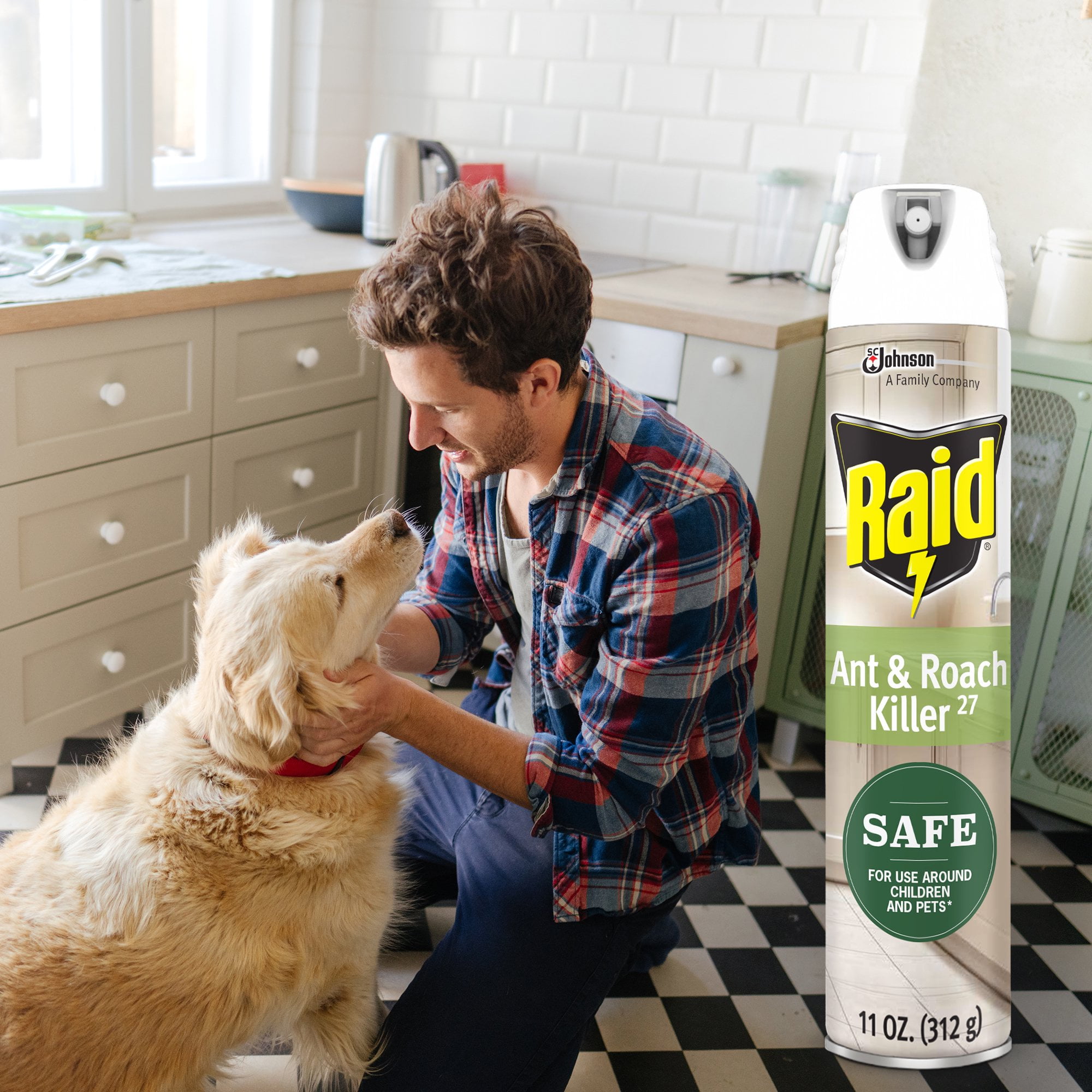 Raid Ant and Roach Killer, insecticide Aerosol Spray with Essential Oils, 11 Ounce-4 Pack
