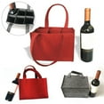 thumbnail image 5 of Dreamhall Bottle Wine Carrier, 6 Bottle Wine Felt Bag with Divider and Handlefor Wedding Party Camping Gray, 5 of 7