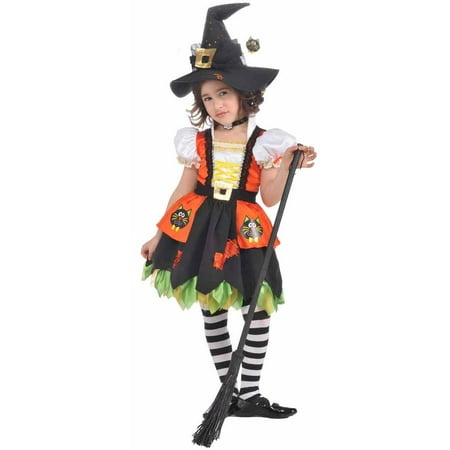DELUXE Girls Witch Costume - Kitty Witch MED 8-10 fits 5-7