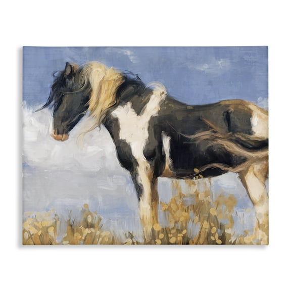 Stupell Industries Traditional Windswept Stallion Animals & Insects Painting Gallery Wrapped Canvas Art Print Wall Art, 20 x 16