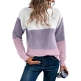 thumbnail image 3 of Women's Striped Sweater Boat Neck Knitted Sweater Casual Long Sleeve Pullover Fashion Sweater Top, 3 of 9