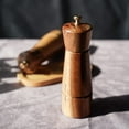 thumbnail image 4 of DeroTeno Pepper Grinder, Pepper Mill with Adjustable Stainless Steel, Acacia Wood, 6 inch /16.5 cm Height, Bottom Dia: 5 cm, Upper Dia: 4.5 cm (Tray is NOT Included), 4 of 9