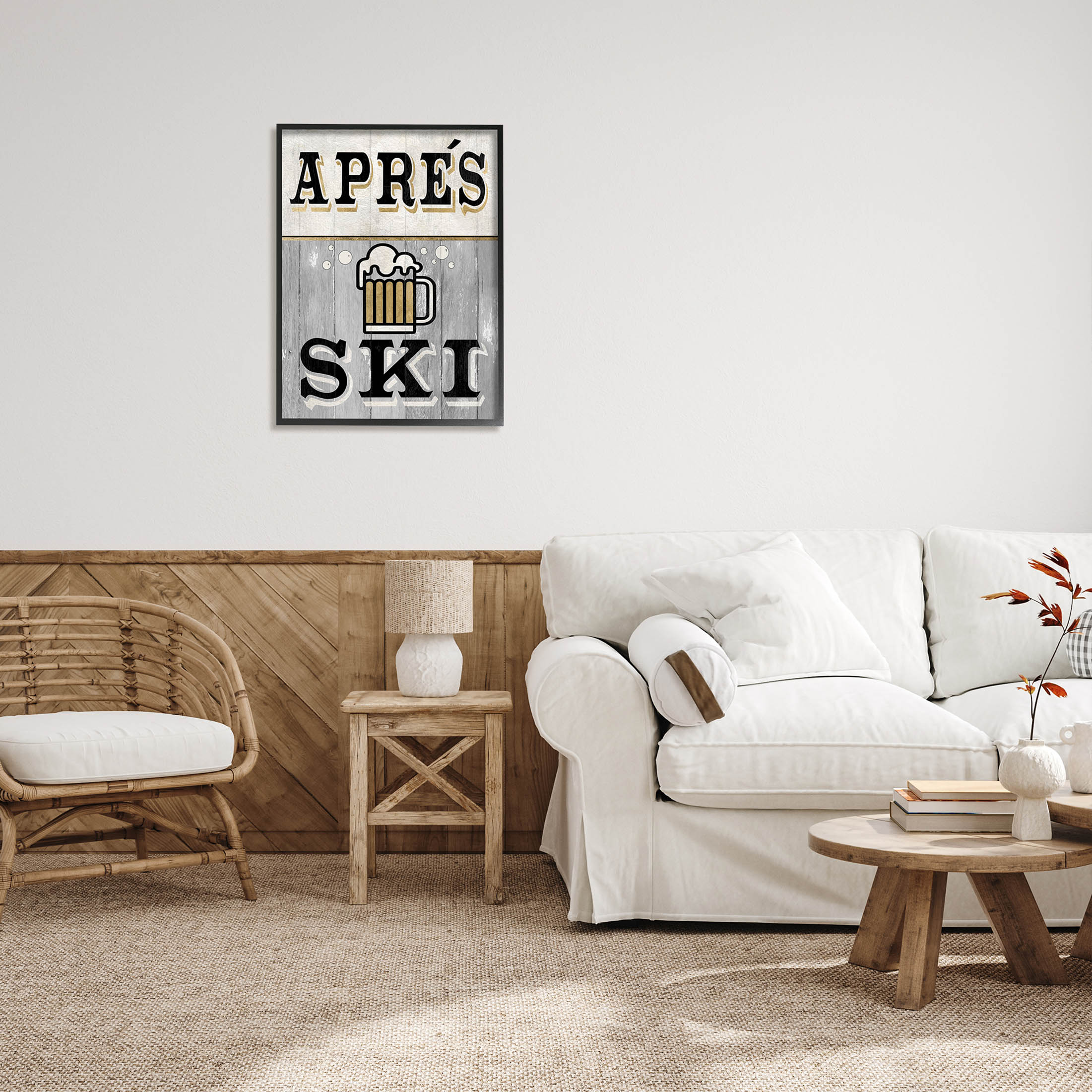 Stupell Industries Apres Ski Beer Brew Graphic Art Black Framed Art Print Wall Art, Design by Livi Finn