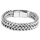 thumbnail image 2 of Pulsera magnética de acero de titanio, pulsera con imanes de doble fila, joyería de moda plateada, regalo para hombres de 21cm/8,27 pulgadas, 2 of 10