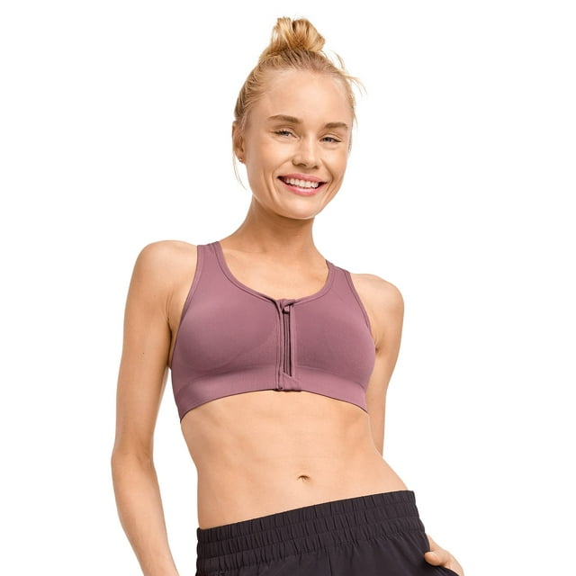 Jockey Seamfree Mid Impact Zip Front Sports Bra