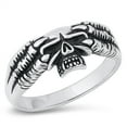 thumbnail image 1 of All in Stock Skulls of the doom Eternity Ring Sterling Silver Size 8, 1 of 3