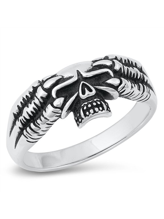 Skulls of the doom Eternity Ring Sterling Silver Size 7