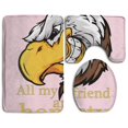 thumbnail image 1 of ABPHQTO Funny Eagle Todos mis amigos son honestos Juego de alfombras de baño de 3 piezas Alfombra de baño Alfombra de contorno y tapa de inodoro, 1 of 2