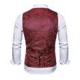 thumbnail image 6 of Aueoeo Mens Suit Vests Slim Fits Double Breasted Printed Waistcoat Lapel Collar Down Vests Jackets, 6 of 6