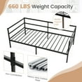 thumbnail image 3 of Costway Metal Twin Daybed with Headboard, Black, 3 of 10
