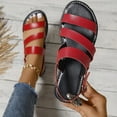 thumbnail image 5 of Viluyesy Sandals for Womens, Soft Sole Open Toe Wide Width Summer Casual Flat Shoes Red, 5 of 6