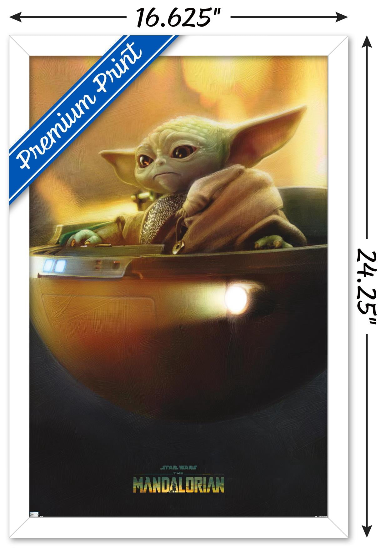 Star Wars: The Mandalorian Season 3 - Grogu in Pod Wall Poster, 14.725" x 22.375" Framed