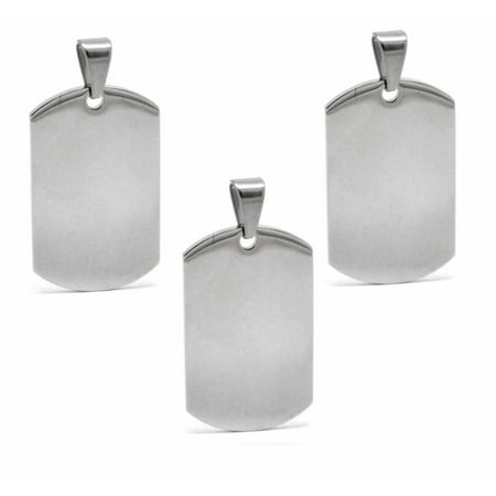 Tiffany Engraved Round Tag - 3 Stainless Steel Dye Stamping Engraving Blanks Tags Round Bail 1 3/4 Inch