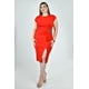 thumbnail image 1 of Vestido midi con detalle de hebilla Roman Fashion /Tallas Extras, 4392 (Rojo) rojo 36, 1 of 6