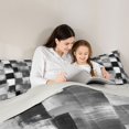 thumbnail image 4 of Homewish Grunge Ombre Checkered Full Size Comforter Sets,Retro Artwork Bedding Comforter Set,Gray White,Light Gray Reversible,3pcs,1 Comforter and 2 Pillowcases, 4 of 7