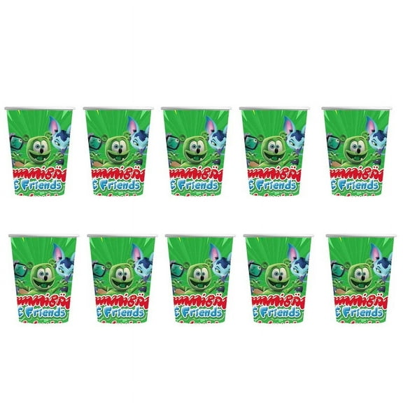 Gummy Bear and friends Birthday Party Supplies Cups Tableware Disposable Paper Mouthwash Drinking Cups
