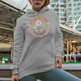 thumbnail image 2 of It's a Good Day to Teach Tiny Humans, Retro Groovy Text & Teacher Themed Merch Gift, Heather Grey Hooded Sweatshirt or Hoodie, 2XL, 2 of 5