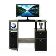 thumbnail image 3 of Furinno Jaya Simplistic Computer Study Desk, French Oak Grey/Black, 3 of 5