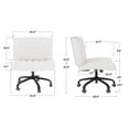 thumbnail image 2 of FLEXISPOT 26.4" x 22.4" Wide Armless Desk Chair, 4.7'' Thick Crisscross Vanity Chair, Leather Seat, White, 2 of 7