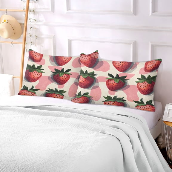 Pillow Case Plush Pillow Red Strawberry Case standard size/King size/Queen size Bed Pillow Pillowcases
