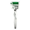 thumbnail image 3 of Solitaire with Accents Engagement Ring for Women - 2.1ct Simulated Emerald in 14K White Gold Promise Ring, 3 of 6