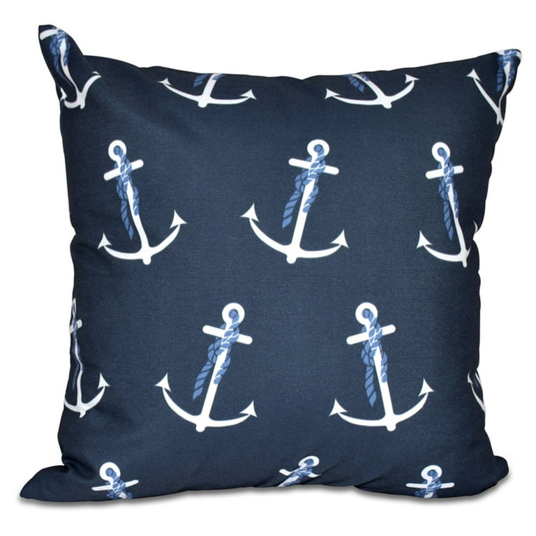 E by Design Nautical Nights Anchor Whimsy Decorative Pillow Walmart