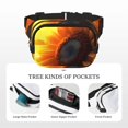 thumbnail image 5 of Fuzoiu Sunset Coast Sunflower Print Unisex Square Double Layer Waist Bag,Crossbody Fanny Pack Travel Workout Accessory, 5 of 9