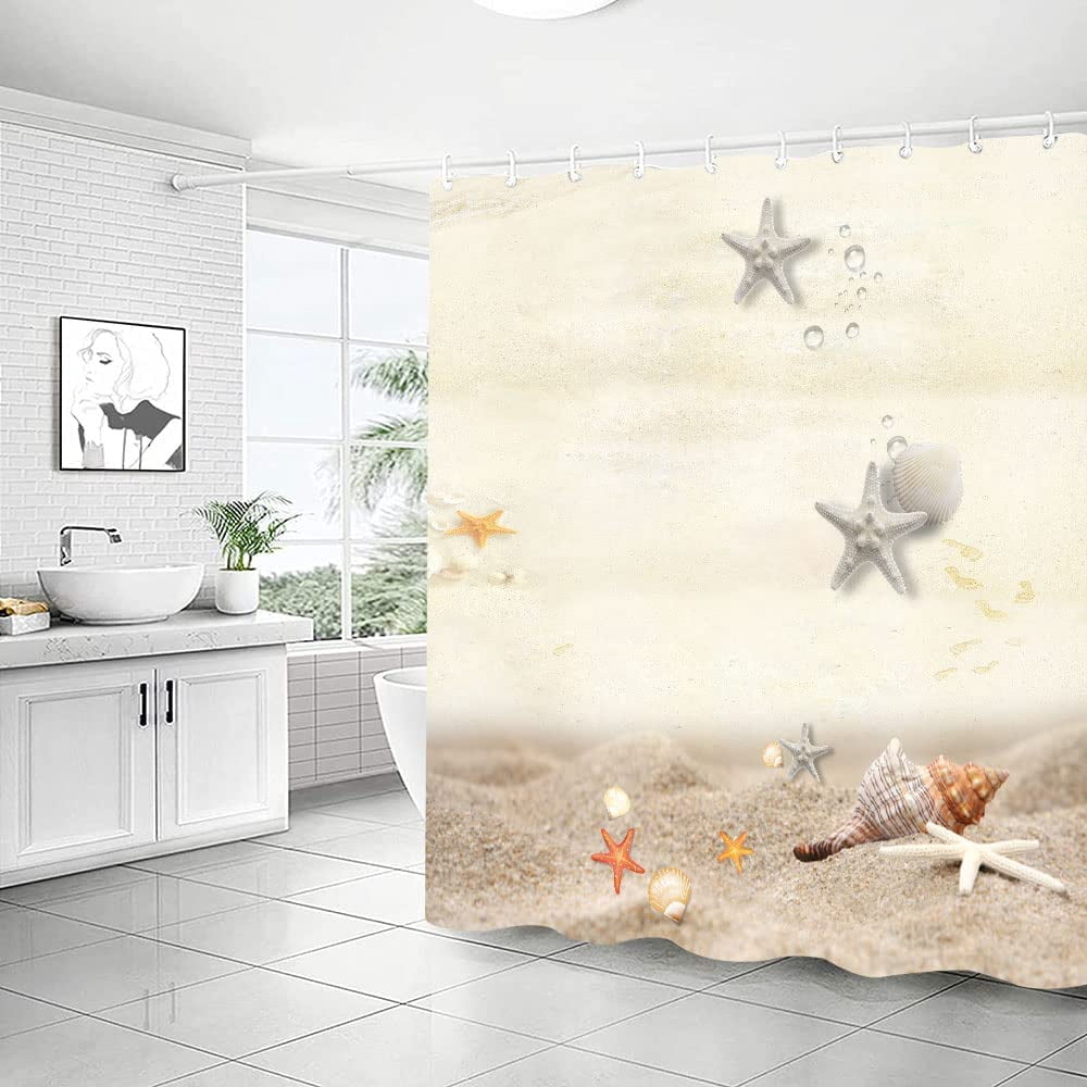 Rustic Nautical Shower Curtain,Lighthouse Sailing Beach Bathroom Shower Curtains,Navy Blue Coastal Bath Curtains Sets with 12 Hooks 72x72in,Waterproof Fabric