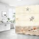 thumbnail image 2 of Cortina de ducha con diseño de concha de playa, estrellas de mar, arena, cielo azul, con temática de playa, juego de cortinas de ducha con 12 ganchos, tamaño grande, 72 x 72 pulgadas, lavable a, 2 of 6