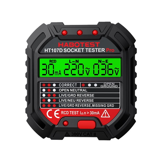 Medidor de voltaje ABS Amp Meter con enchufe para toma de prueba para mantenimiento eléctrico Hugtrwg Para estrenar