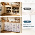 thumbnail image 4 of Purple Florals Cabinet Curtain 35"Wx35"L,Dustproof Under Sink Skirt W/ Self Adhesive Tape,Spring Butterflies Dragonfly Retro Beige Cabinet Curtain Cover for Kitchen Sink,Bathroom Vanity,Laundry Room, 4 of 9