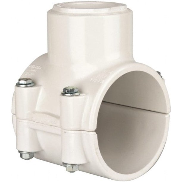 Value Collection 3 x 11/2" PVC Plastic Pipe Clamp On Saddle with EPDM ORing Schedule 40, Pipe